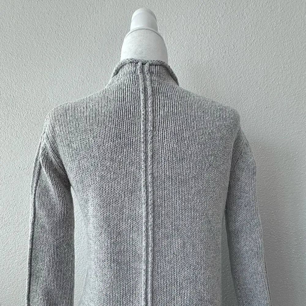 DKNY Jeans Sweater Mock Turtleneck Preppy Gray Knit Top SZ XS